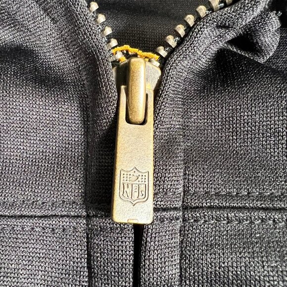 Vintage Reebok Mens Black Pittsburgh Steelers NFL Full Zip Jacket Size Medium - Picture 7 of 16